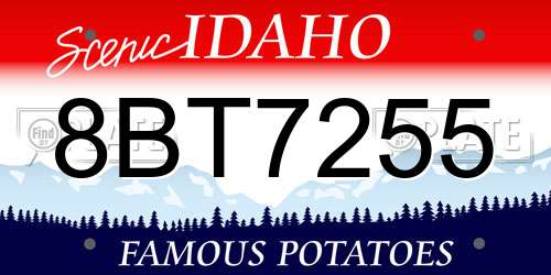 8BT7255 Idaho License Plate