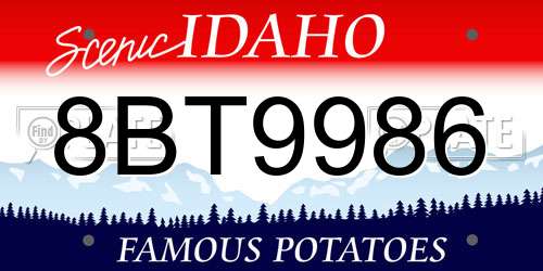 8BT9986 Idaho License Plate