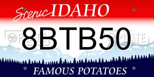 8BTB50 Idaho License Plate