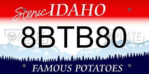 8BTB80 Idaho License Plate