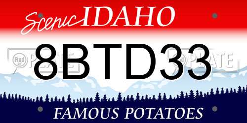 8BTD33 Idaho License Plate