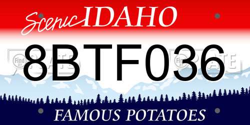 8BTF036 Idaho License Plate