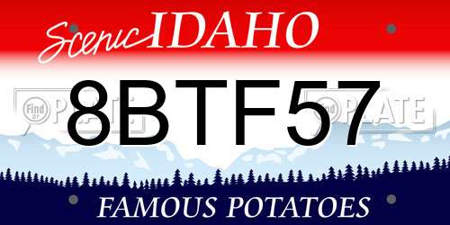 8BTF57 Idaho License Plate