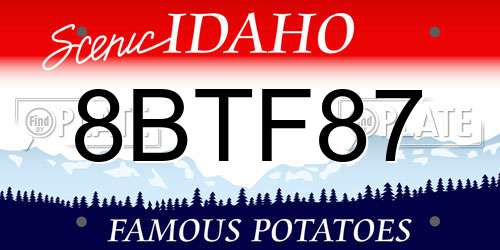 8BTF87 Idaho License Plate