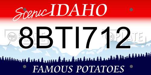 8BTI712 Idaho License Plate