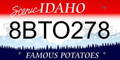 8BTO278 Idaho License Plate