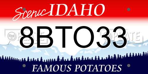 8BTO33 Idaho License Plate