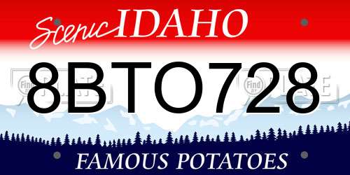 8BTO728 Idaho License Plate