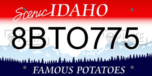 8BTO775 Idaho License Plate