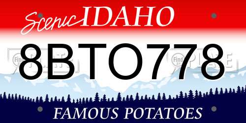 8BTO778 Idaho License Plate