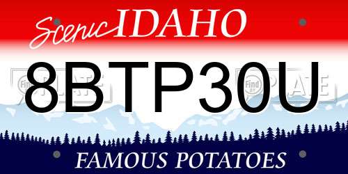 8BTP30U Idaho License Plate