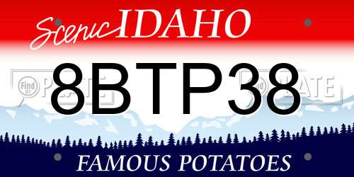 8BTP38 Idaho License Plate