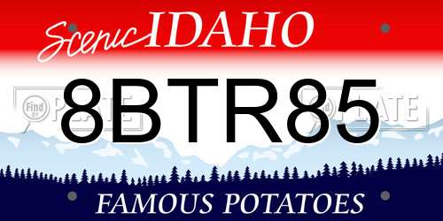 8BTR85 Idaho License Plate