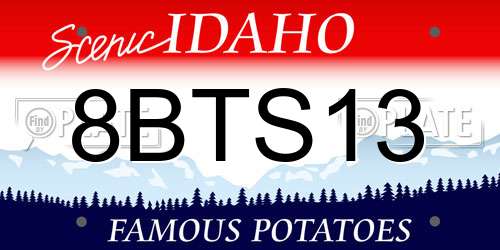 8BTS13 Idaho License Plate