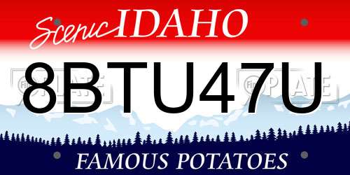 8BTU47U Idaho License Plate
