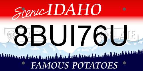 8BUI76U Idaho License Plate