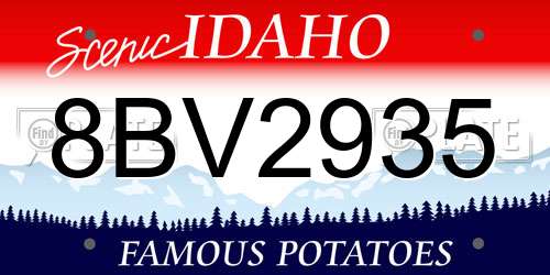 8BV2935 Idaho License Plate