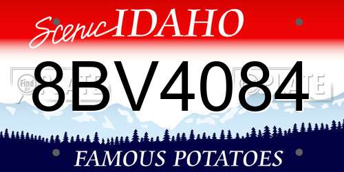 8BV4084 Idaho License Plate