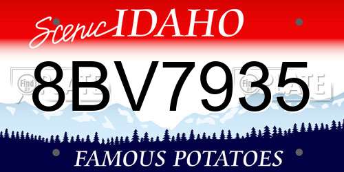 8BV7935 Idaho License Plate