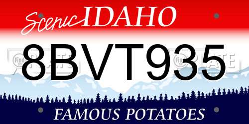 8BVT935 Idaho License Plate