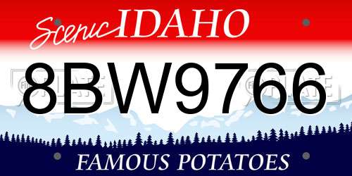8BW9766 Idaho License Plate