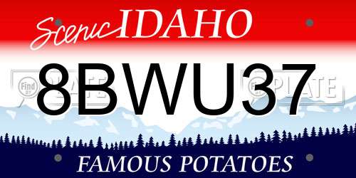 8BWU37 Idaho License Plate