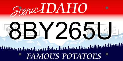8BY265U Idaho License Plate