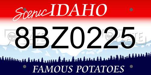 8BZ0225 Idaho License Plate