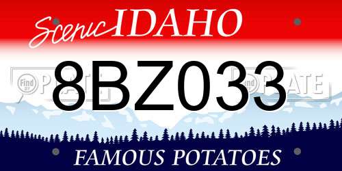 8BZ033 Idaho License Plate