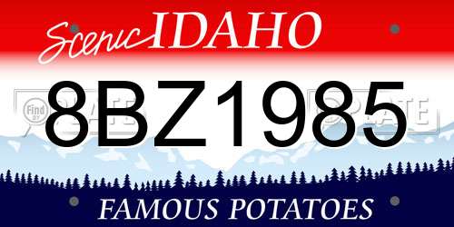 8BZ1985 Idaho License Plate