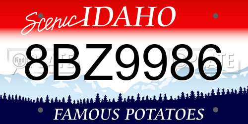 8BZ9986 Idaho License Plate