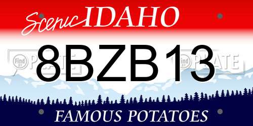 8BZB13 Idaho License Plate