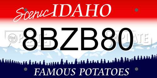 8BZB80 Idaho License Plate
