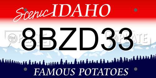 8BZD33 Idaho License Plate