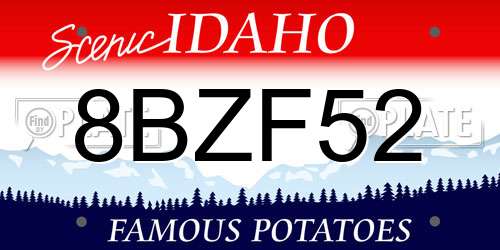 8BZF52 Idaho License Plate