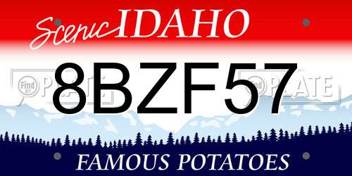 8BZF57 Idaho License Plate