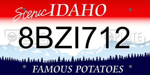 8BZI712 Idaho License Plate