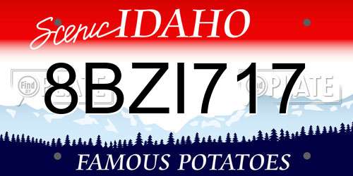 8BZI717 Idaho License Plate