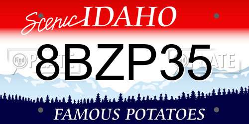 8BZP35 Idaho License Plate