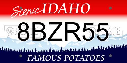 8BZR55 Idaho License Plate