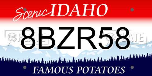 8BZR58 Idaho License Plate