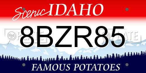 8BZR85 Idaho License Plate