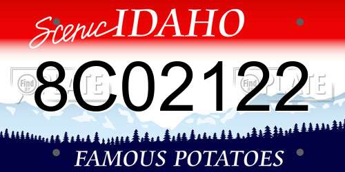 8C02122 Idaho License Plate