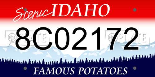 8C02172 Idaho License Plate