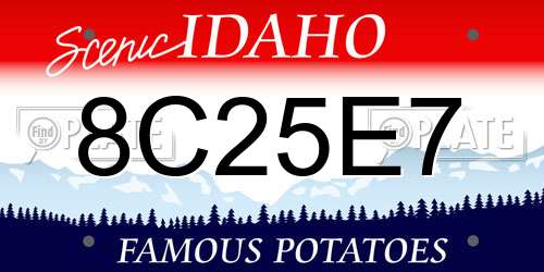 8C25E7 Idaho License Plate