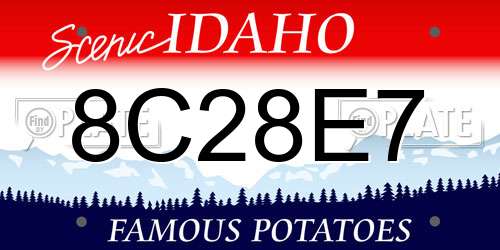 8C28E7 Idaho License Plate