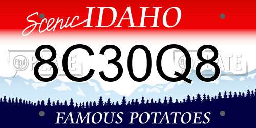 8C30Q8 Idaho License Plate