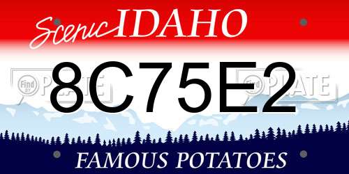 8C75E2 Idaho License Plate