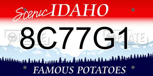 8C77G1 Idaho License Plate