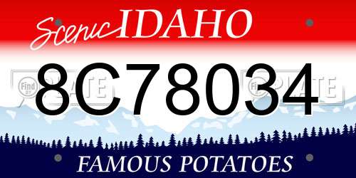 8C78034 Idaho License Plate